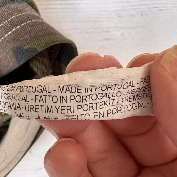 Zara Shirt Womens Size Medium Olive Green Camouflage Thermal Waffle Knit Neutral - Picture 15 of 16